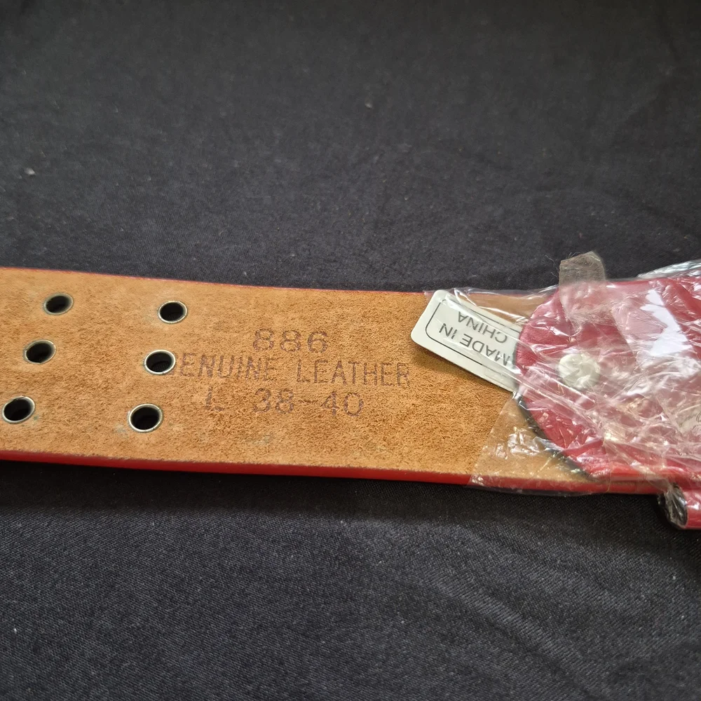 Stylish Red Eyelet Belt